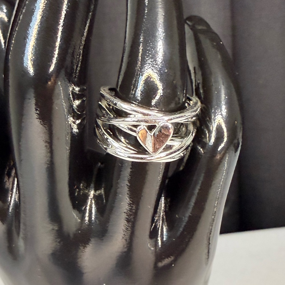Heart Openwork Ring 925 Sterling Silver - Size 7 - Picture 2 of 9